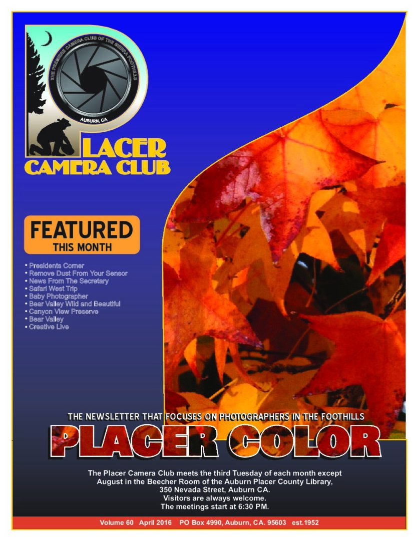 Cover preview for April 2016 newsletter
